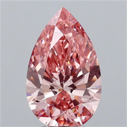 Picture of Lab Grown Diamond 3.36 Carats, Pear with  Cut, Fancy Vivid Pink Color, VS1 Clarity and Certified by IGI