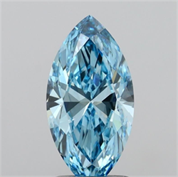 Picture of Lab Grown Diamond 1.51 Carats, Marquise with  Cut, Fancy Vivid Blue Color, VVS2 Clarity and Certified by IGI