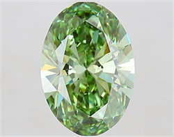 Picture of Lab Grown Diamond 2.27 Carats, Oval with  Cut, Fancy Vivid Green Color, VS2 Clarity and Certified by IGI
