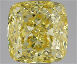 Picture of Lab Grown Diamond 2.09 Carats, CUSHION MODIFIED with  Cut, Fancy Intense Yellow Color, VS1 Clarity and Certified by IGI