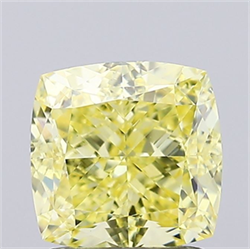 Picture of Lab Grown Diamond 1.72 Carats, CUSHION MODIFIED with  Cut, Fancy Intense Yellow Color, VS1 Clarity and Certified by IGI