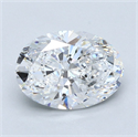 Natural Diamond 2.30 Carats, Oval with  Cut, D Color, SI1 Clarity and Certified by GIA