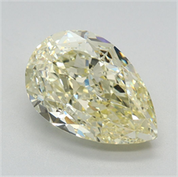 Picture of Lab Grown Diamond 3.10 Carats, Pear with  Cut, Fancy Intense Yellow Color, VVS2 Clarity and Certified by IGI
