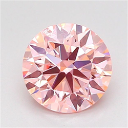Picture of Lab Grown Diamond 1.50 Carats, Round with Excellent Cut, Fancy Vivid Pink Color, VS2 Clarity and Certified by IGI