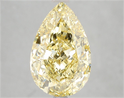 Picture of Lab Grown Diamond 5.02 Carats, Pear with  Cut, Fancy Vivid Yellow Color, VS1 Clarity and Certified by IGI