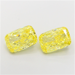 Picture of Lab Grown Diamond 5.05 Carats, CUSHION MODIFIED with  Cut, Fancy Vivid Yellow Color, VS1 Clarity and Certified by IGI