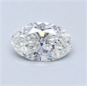 Natural Diamond 0.53 Carats, Oval with  Cut, F Color, SI1 Clarity and Certified by GIA
