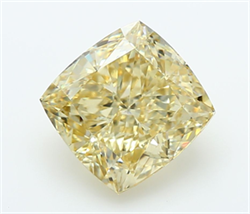 Picture of Lab Grown Diamond 3.75 Carats, CUSHION MODIFIED with  Cut, Fancy Yellow Color, VVS2 Clarity and Certified by IGI