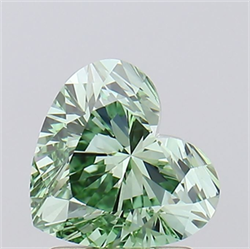 Picture of Lab Grown Diamond 1.37 Carats, Heart with  Cut, Fancy Vivid Green Color, VVS2 Clarity and Certified by IGI