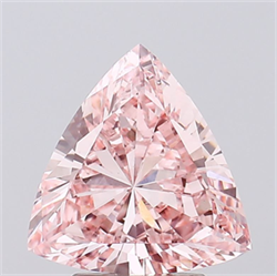 Picture of Lab Grown Diamond 2.50 Carats, TRIANGULAR with  Cut, Fancy Vivid Pink Color, VS1 Clarity and Certified by IGI