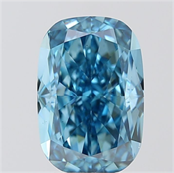 Picture of Lab Grown Diamond 4.02 Carats, CUSHION MODIFIED with  Cut, Fancy Vivid Blue Color, VS1 Clarity and Certified by IGI