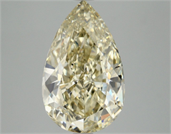 Picture of Lab Grown Diamond 6.06 Carats, Pear with  Cut, Fancy Yellow Color, VS1 Clarity and Certified by IGI