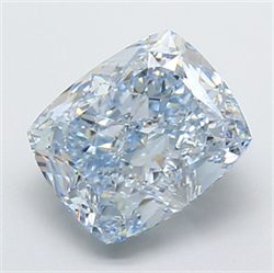 Picture of Lab Grown Diamond 4.25 Carats, CUSHION MODIFIED with  Cut, Fancy Blue Color, FL Clarity and Certified by IGI