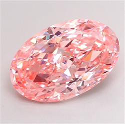 Picture of Lab Grown Diamond 4.63 Carats, Oval with  Cut, Fancy Vivid Pink Color, VS1 Clarity and Certified by IGI