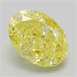 Picture of Lab Grown Diamond 2.03 Carats, Oval with  Cut, Fancy Intense Yellow Color, VS2 Clarity and Certified by IGI