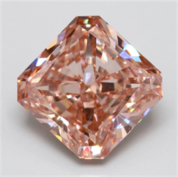 Picture of Lab Grown Diamond 3.03 Carats, SQUARE RADIANT with  Cut, Fancy Vivid Pink Color, VS2 Clarity and Certified by IGI