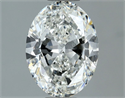 Natural Diamond 1.20 Carats, Oval with  Cut, G Color, VVS2 Clarity and Certified by IGI