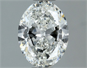 Natural Diamond 1.20 Carats, Oval with  Cut, G Color, VVS2 Clarity and Certified by IGI