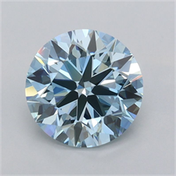 Picture of Lab Grown Diamond 1.41 Carats, Round with Ideal Cut, Fancy Intense Blue Color, VVS1 Clarity and Certified by IGI