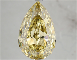 Picture of Lab Grown Diamond 7.26 Carats, Pear with  Cut, Fancy Intense Yellow Color, VS2 Clarity and Certified by IGI