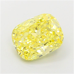 Picture of Lab Grown Diamond 2.56 Carats, CUSHION MODIFIED with  Cut, Fancy Intense Yellow Color, VS2 Clarity and Certified by IGI
