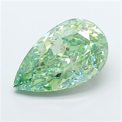Picture of Lab Grown Diamond 2.75 Carats, Pear with  Cut, Fancy Vivid Green Color, VS1 Clarity and Certified by IGI