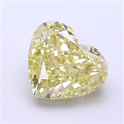 Picture of Lab Grown Diamond 1.52 Carats, Heart with  Cut, Fancy Yellow Color, VS1 Clarity and Certified by IGI