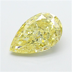 Picture of Lab Grown Diamond 1.71 Carats, Pear with  Cut, Fancy Vivid Yellow Color, VS1 Clarity and Certified by IGI