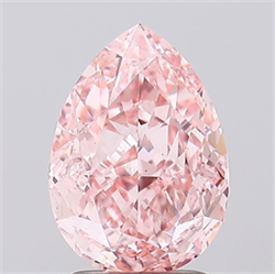 Picture of Lab Grown Diamond 2.56 Carats, Pear with  Cut, Fancy Vivid Pink Color, VS2 Clarity and Certified by IGI