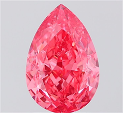Picture of Lab Grown Diamond 2.62 Carats, Pear with  Cut, Fancy Vivid Pink Color, VVS2 Clarity and Certified by IGI