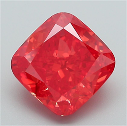 Picture of Lab Grown Diamond 3.32 Carats, Cushion with  Cut, Fancy Vivid Pink Color, VS1 Clarity and Certified by IGI