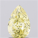 Lab Grown Diamond 1.27 Carats, Pear with  Cut, Fancy Yellow Color, VVS2 Clarity and Certified by IGI