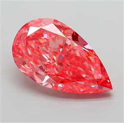 Picture of Lab Grown Diamond 4.39 Carats, Pear with  Cut, Fancy Vivid Pink Color, VVS2 Clarity and Certified by IGI