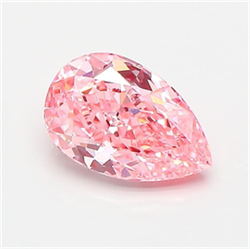 Picture of Lab Grown Diamond 1.23 Carats, Pear with  Cut, Fancy Vivid Pink Color, VVS2 Clarity and Certified by IGI