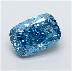 Picture of Lab Grown Diamond 2.90 Carats, CUSHION MODIFIED with  Cut, Fancy Vivid Blue Color, VS1 Clarity and Certified by IGI
