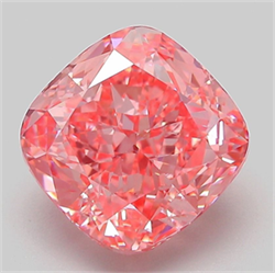 Picture of Lab Grown Diamond 4.07 Carats, CUSHION MODIFIED with  Cut, Fancy Vivid Pink Color, VVS2 Clarity and Certified by IGI