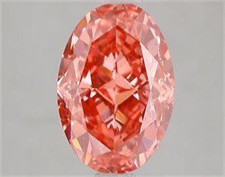 Picture of Lab Grown Diamond 3.02 Carats, Oval with  Cut, Fancy Vivid Pink Color, VS2 Clarity and Certified by IGI