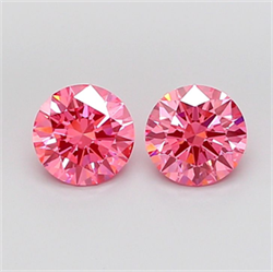 Picture of Lab Grown Diamond 1.52 Carats, Round with Ideal Cut, Fancy Vivid Pink Color, VS1 Clarity and Certified by IGI