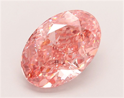 Picture of Lab Grown Diamond 4.42 Carats, Oval with  Cut, Fancy Vivid Pink Color, VS1 Clarity and Certified by IGI