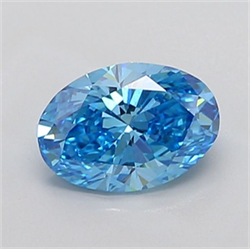 Picture of Lab Grown Diamond 2.02 Carats, Oval with  Cut, Fancy Vivid Blue Color, VS1 Clarity and Certified by IGI