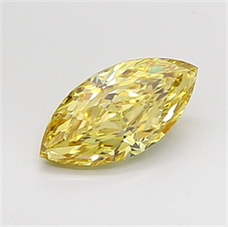 Picture of Lab Grown Diamond 1.51 Carats, Marquise with  Cut, Fancy Intense Yellow Color, VVS2 Clarity and Certified by IGI