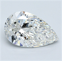 Natural Diamond 4.01 Carats, Pear with  Cut, G Color, VS2 Clarity and Certified by GIA