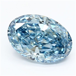 Picture of Lab Grown Diamond 1.80 Carats, Oval with  Cut, Fancy Vivid Blue Color, VS1 Clarity and Certified by IGI