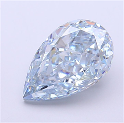 Picture of Lab Grown Diamond 2.72 Carats, Pear with  Cut, Fancy Intense Blue Color, VS1 Clarity and Certified by IGI