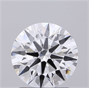 Lab Grown Diamond 1.54 Carats, Round with Ideal Cut, D Color, VS1 Clarity and Certified by IGI