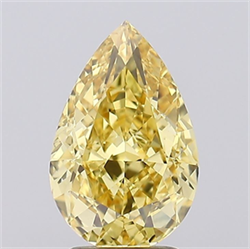 Picture of Lab Grown Diamond 3.06 Carats, Pear with  Cut, Fancy Intense Yellow Color, VVS2 Clarity and Certified by IGI