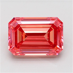 Picture of Lab Grown Diamond 11.57 Carats, Emerald with  Cut, Fancy Vivid Pink Color, VS2 Clarity and Certified by IGI