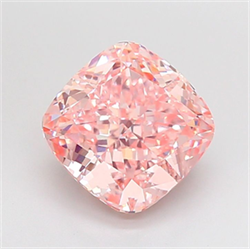 Picture of Lab Grown Diamond 4.09 Carats, CUSHION MODIFIED with  Cut, Fancy Vivid Pink Color, VVS2 Clarity and Certified by IGI