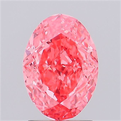 Picture of Lab Grown Diamond 1.76 Carats, Oval with  Cut, Fancy Vivid Pink Color, VS2 Clarity and Certified by IGI