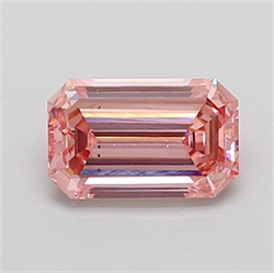 Picture of Lab Grown Diamond 1.24 Carats, Emerald with  Cut, Fancy Intense Pink Color, VS2 Clarity and Certified by IGI